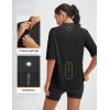 image:imagebaleaf Womens Cycling Jersey Half Sleeve Bike Shirts Quick Dry Half Zip Biking Tops UPF 50 Pockets Workout Runing HikingBlack