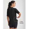 image:imagebaleaf Womens Cycling Jersey Half Sleeve Bike Shirts Quick Dry Half Zip Biking Tops UPF 50 Pockets Workout Runing HikingBlack