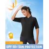 image:imagebaleaf Womens Cycling Jersey Half Sleeve Bike Shirts Quick Dry Half Zip Biking Tops UPF 50 Pockets Workout Runing HikingBlack