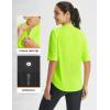 image:imagebaleaf Womens Cycling Jersey Half Sleeve Bike Shirts Quick Dry Half Zip Biking Tops UPF 50 Pockets Workout Runing HikingFluorescent Green