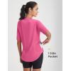 image:imagebaleaf Womens Cycling Jersey Half Sleeve Bike Shirts Quick Dry Half Zip Biking Tops UPF 50 Pockets Workout Runing HikingPink