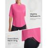 image:imagebaleaf Womens Cycling Jersey Half Sleeve Bike Shirts Quick Dry Half Zip Biking Tops UPF 50 Pockets Workout Runing HikingPink