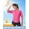 image:imagebaleaf Womens Cycling Jersey Half Sleeve Bike Shirts Quick Dry Half Zip Biking Tops UPF 50 Pockets Workout Runing HikingPink