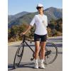 image:imagebaleaf Womens Cycling Jersey Half Sleeve Bike Shirts Quick Dry Half Zip Biking Tops UPF 50 Pockets Workout Runing HikingWhite