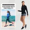 image:imagebaleaf Womens Sun Shirts UPF 50 Lightweight Running Jacket UV Protection Athletic Full Zip Long Sleeve PocketsBlack