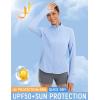 image:imagebaleaf Womens Sun Shirts UPF 50 Lightweight Running Jacket UV Protection Athletic Full Zip Long Sleeve PocketsLight Blue