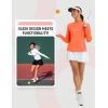 image:imagebaleaf Womens Sun Shirts UPF 50 Lightweight Running Jacket UV Protection Athletic Full Zip Long Sleeve PocketsOrange