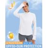 image:imagebaleaf Womens Sun Shirts UPF 50 Lightweight Running Jacket UV Protection Athletic Full Zip Long Sleeve PocketsWhite