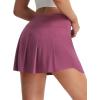 image:imagebaleaf 14 Tennis Skirt for Women Golf Skorts with Shorts Pockets High Waisted Athletic Workout Running SkirtsRose Red