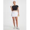 image:imagebaleaf 14 Tennis Skirt for Women Golf Skorts with Shorts Pockets High Waisted Athletic Workout Running SkirtsWhite