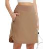 image:imagebaleaf Skorts for Women 20 Golf Athletic Tennis Skirts Knee Length Pickleball Hiking Casual Skort Zipper Pockets UPF50Brown