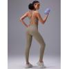 image:imagebaleaf Sweatleaf Womens High Waisted Leggings 25 Tummy Control Butt Lifting Yoga Workout Running PantsKhaki