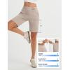 image:imagebaleaf Womens Bermuda Shorts 9 Knee Length High Waisted Long Shorts with Zipper Pockets Golf Shorts for Women Walking Travel Athletic Running Hiking Workout Khaki L