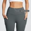 image:imagebaleaf Womens Leggings with Pockets Tummy Control Workout High Waisted Athletic 78 Ultra Soft Gym Yoga Ankle PantsDark Gray