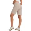 image:imagebaleaf Womens Bermuda Shorts 9 Knee Length High Waisted Long Shorts with Zipper Pockets Golf Shorts for Women Walking Travel Athletic Running Hiking Workout Khaki L