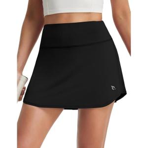 image:imagebaleaf 14 Tennis Skirt for Women Golf Skorts with Shorts Pockets High Waisted Athletic Workout Running SkirtsBlack