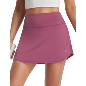 image:imagebaleaf 14 Tennis Skirt for Women Golf Skorts with Shorts Pockets High Waisted Athletic Workout Running SkirtsRose Red