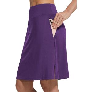 image:imagebaleaf Womens 20 Knee Length Golf Skorts Long Athletic Tennis Skirts for Women Active Casual Pockets UV Protection01purple