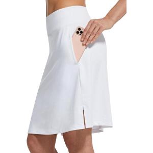 image:imagebaleaf Womens 20 Knee Length Golf Skorts Long Athletic Tennis Skirts for Women Active Casual Pockets UV Protection01white