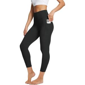 image:imagebaleaf Womens Leggings with Pockets Tummy Control Workout High Waisted Athletic 78 Ultra Soft Gym Yoga Ankle PantsBlack