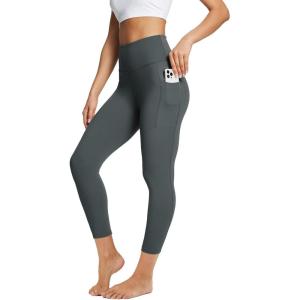 image:imagebaleaf Womens Leggings with Pockets Tummy Control Workout High Waisted Athletic 78 Ultra Soft Gym Yoga Ankle PantsDark Gray