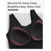 image:imagebaleaf Freeleaf Womens Longline Sports Bras Wirefree 3D Molded Cup Tank Tops Medium Support Yoga Workout Running BraBlack