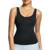 image:imagebaleaf Freeleaf Womens Longline Sports Bras Wirefree 3D Molded Cup Tank Tops Medium Support Yoga Workout Running BraBlack