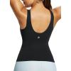 image:imagebaleaf Freeleaf Womens Longline Sports Bras Wirefree 3D Molded Cup Tank Tops Medium Support Yoga Workout Running BraBlack