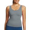 image:imagebaleaf Freeleaf Womens Longline Sports Bras Wirefree 3D Molded Cup Tank Tops Medium Support Yoga Workout Running BraDark Gray