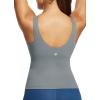 image:imagebaleaf Freeleaf Womens Longline Sports Bras Wirefree 3D Molded Cup Tank Tops Medium Support Yoga Workout Running BraDark Gray