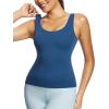 image:imagebaleaf Freeleaf Womens Longline Sports Bras Wirefree 3D Molded Cup Tank Tops Medium Support Yoga Workout Running BraGibraltar Sea