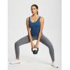 image:imagebaleaf Freeleaf Womens Longline Sports Bras Wirefree 3D Molded Cup Tank Tops Medium Support Yoga Workout Running BraGibraltar Sea