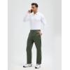 image:imagebaleaf Mens Fleece Lined Pants Waterproof Sweatpants with 3 Pockets Open Bottom Winter Thermal Athletic PantsArmy Green