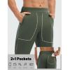 image:imagebaleaf Mens Fleece Lined Pants Waterproof Sweatpants with 3 Pockets Open Bottom Winter Thermal Athletic PantsArmy Green