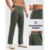 image:imagebaleaf Mens Fleece Lined Pants Waterproof Sweatpants with 3 Pockets Open Bottom Winter Thermal Athletic PantsArmy Green