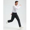image:imagebaleaf Mens Fleece Lined Pants Waterproof Sweatpants with 3 Pockets Open Bottom Winter Thermal Athletic PantsBlack