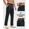 image:imagebaleaf Mens Fleece Lined Pants Waterproof Sweatpants with 3 Pockets Open Bottom Winter Thermal Athletic PantsBlack