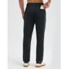 image:imagebaleaf Mens Fleece Lined Pants Waterproof Sweatpants with 3 Pockets Open Bottom Winter Thermal Athletic PantsBlack