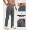 image:imagebaleaf Mens Fleece Lined Pants Waterproof Sweatpants with 3 Pockets Open Bottom Winter Thermal Athletic PantsDark Gray