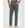 image:imagebaleaf Mens Fleece Lined Pants Waterproof Sweatpants with 3 Pockets Open Bottom Winter Thermal Athletic PantsDark Gray