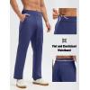image:imagebaleaf Mens Fleece Lined Pants Waterproof Sweatpants with 3 Pockets Open Bottom Winter Thermal Athletic PantsNavy Blue