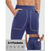 image:imagebaleaf Mens Fleece Lined Pants Waterproof Sweatpants with 3 Pockets Open Bottom Winter Thermal Athletic PantsNavy Blue