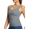 image:imagebaleaf Freeleaf Womens Longline Sports Bras Wirefree 3D Molded Cup Tank Tops Medium Support Yoga Workout Running BraDark Gray