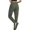image:imagebaleaf Womens Hiking Pants 29 Convertible ZipOff Pants with 6 Pockets Lightweight Quick Dry Water Resistant UPF 50Army Green