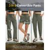 image:imagebaleaf Womens Hiking Pants 29 Convertible ZipOff Pants with 6 Pockets Lightweight Quick Dry Water Resistant UPF 50Army Green