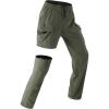 image:imagebaleaf Womens Hiking Pants 29 Convertible ZipOff Pants with 6 Pockets Lightweight Quick Dry Water Resistant UPF 50Army Green