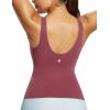 image:imagebaleaf Freeleaf Longline Sports Bras for Women Wirefree 3D Molded Cup Tank Tops Medium Impact Yoga Workout Running Bra Wine Red LXL