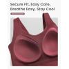 image:imagebaleaf Freeleaf Longline Sports Bras for Women Wirefree 3D Molded Cup Tank Tops Medium Impact Yoga Workout Running Bra Wine Red LXL