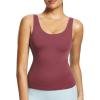 image:imagebaleaf Freeleaf Longline Sports Bras for Women Wirefree 3D Molded Cup Tank Tops Medium Impact Yoga Workout Running Bra Wine Red LXL