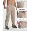 image:imagebaleaf Mens Hiking Pants Lightweight Quick Dry Sweatpants Water Resistant Cargo Pants with 6 Pockets Fishing Work TravelKhaki